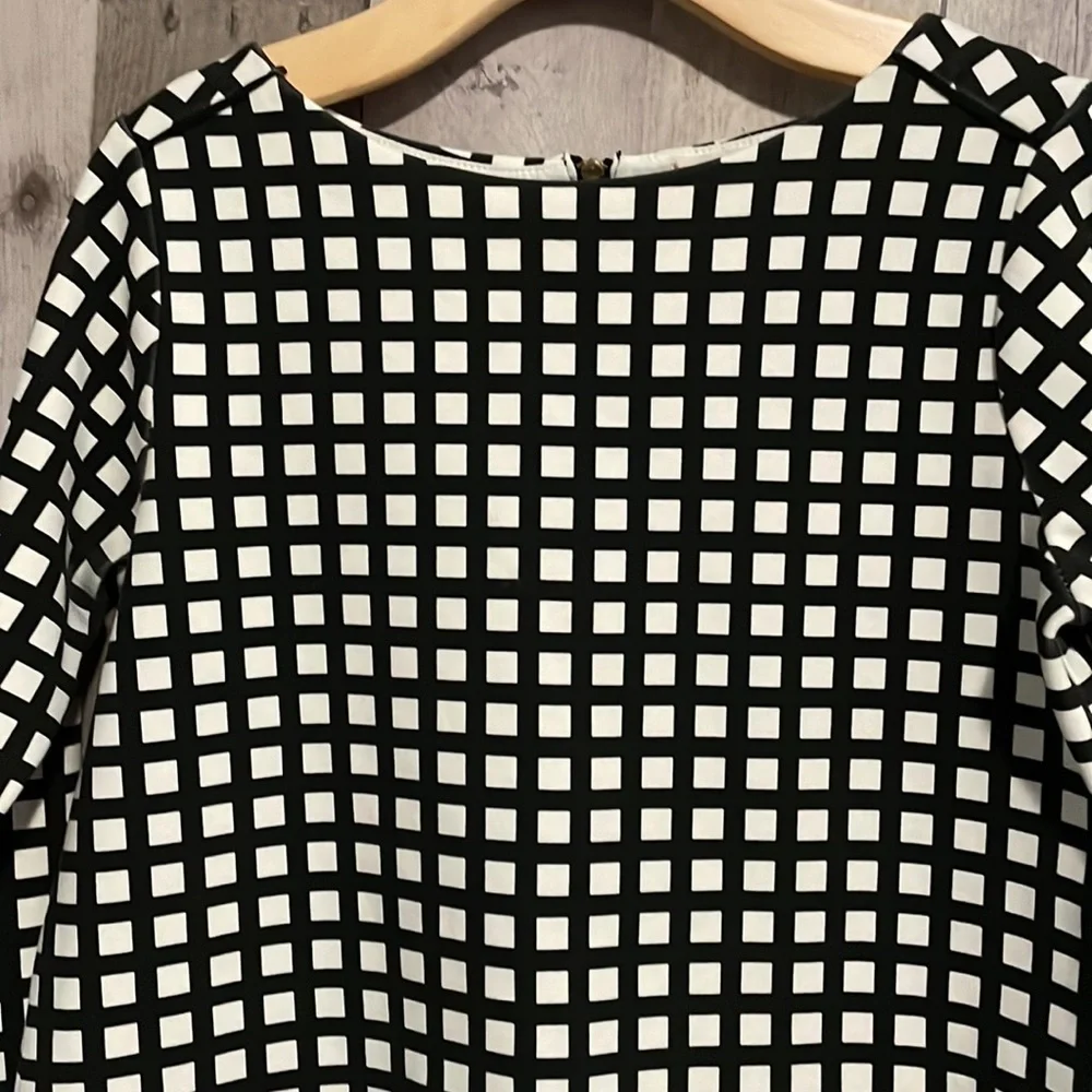 Crewcuts Jules Dress in ivory & black Windowpane print size 12